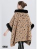 Soft Leopard Print Cape W/ Fur Detailing